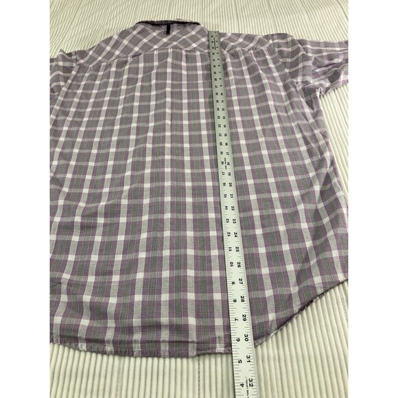 Nicole Miller Men’s XXL Purple Plaid Button Up Shirt Long Sleeve Preppy - Picture 9 of 9
